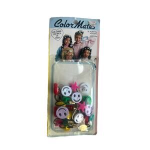 Vintage Color Mates Multi Color Smiley face Star Strawberry Ponytail Holders New